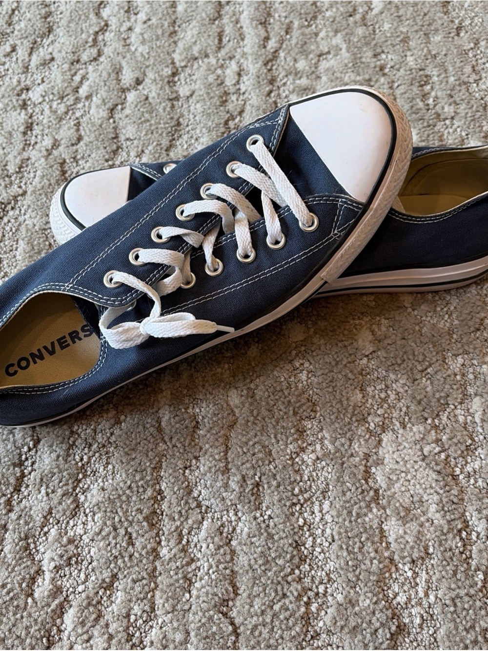 CONVERSE All Star Denim Blue/White Low Top Men’s Size 12 Sneakers - Picture 5 of 10
